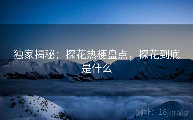 独家揭秘：探花热梗盘点，探花到底是什么